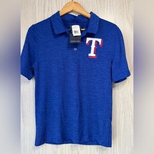 Fanatics Texas Rangers Polo Shirt Blue Size Small NWT